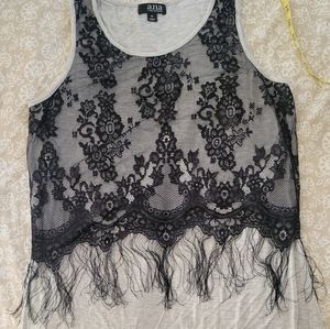 Black lace & gray tank